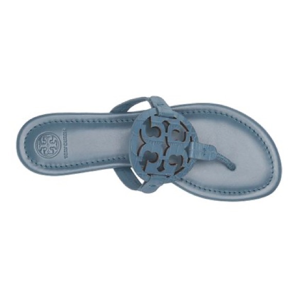 Tory Burch Shoes - Tory Burch Blue Yonder Croc-Embossed Miller